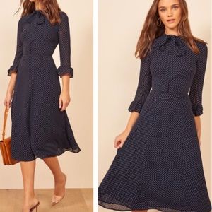 NWT Reformation Castel polka dots dress